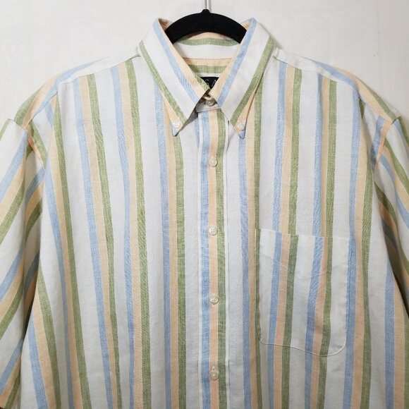 Jos A Bank Travelers Collection 100% linen striped - Picture 3 of 8